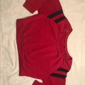 Red Cropped Sweater.